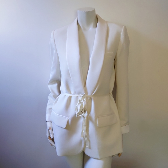 Rare! J Crew Collection Shawl Collar Off White Tuxedo Blazer 8 - Picture 4 of 10